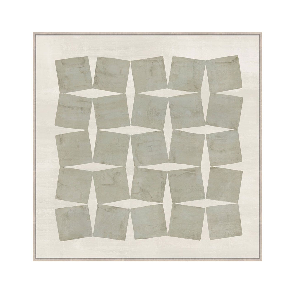 CHAINED ΠΙΝΑΚΑΣ ΔΙΑΚΟΣΜΗΤΙΚΟΣ ΜΕ ΚΟΡΝΙΖΑ 80x80x4cm ΚΑΜΒΑΣ BEIGE ΓΚΡΙ ΞΥΛΟ ΦΥΣΙΚΟ