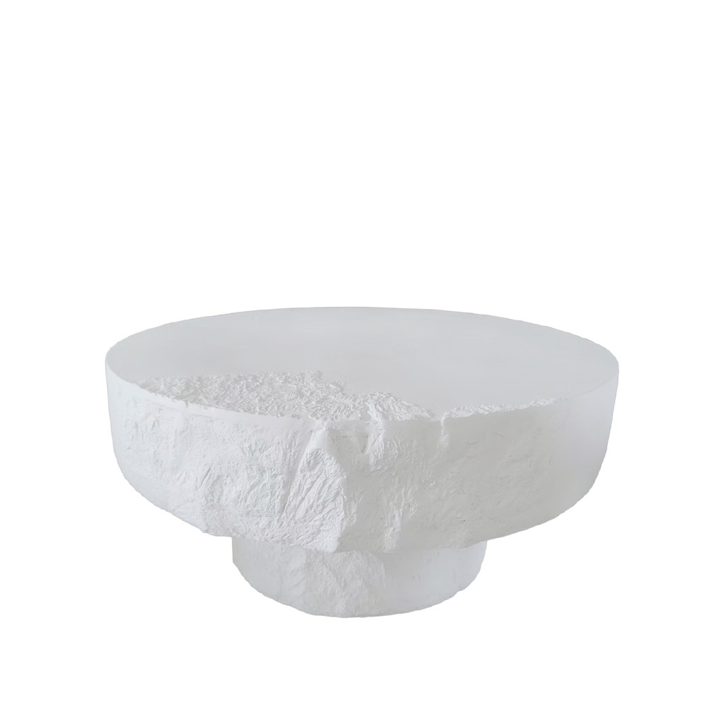 SORRENTO SIDE TABLE ΛΕΥΚΟ ΜΕ ΟΨΗ ΜΑΡΜΑΡΟΥ 91.5x91.5x45cm