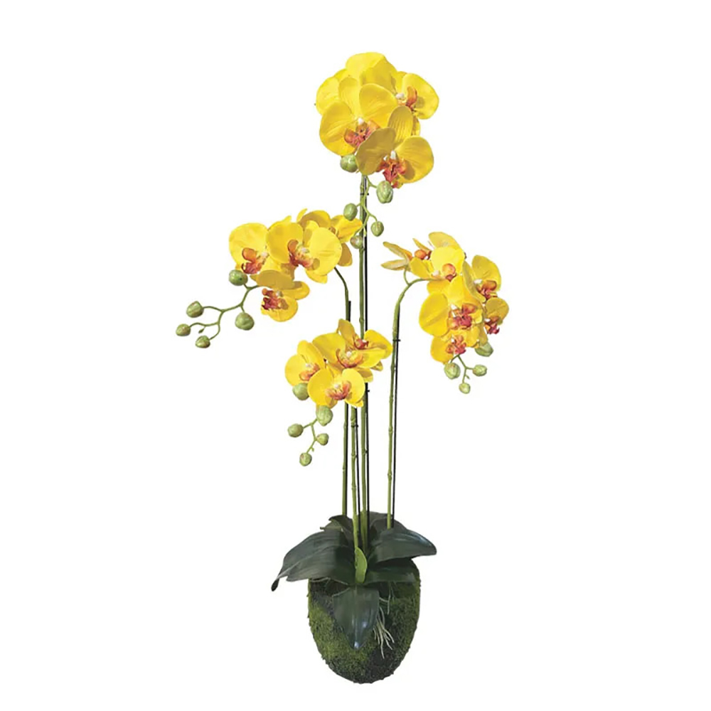 ΔΙΑΚΟΣΜΗΤΙΚΟ ΦΥΤΟ ΟΡΧΙΔΕΑ ΚΙΤΡΙΝA ΑΝΘΗ REAL TOUCH - Y98cm-MARHOME-04-94373-4
