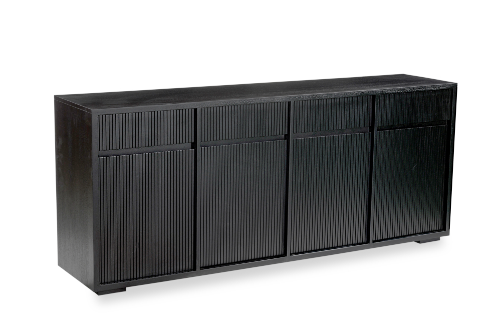 CAPO ΜΠΟΥΦΕΣ 4ΠΟΡΤΕΣ 4ΣΥΡΤΑΡΙΑ ΜΑΥΡΟ 180x40x75cm