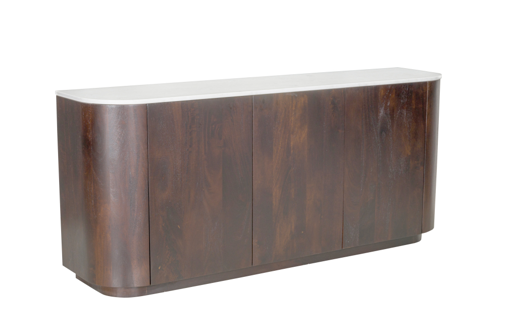 MARRON ΜΠΟΥΦΕΣ 3ΠΟΡΤΕΣ ΚΑΦΕ ΣΚΟΥΡΟ ΛΕΥΚΟ ΜΕ ΟΨΗ ΜΑΡΜΑΡΟΥ 170x40x75cm