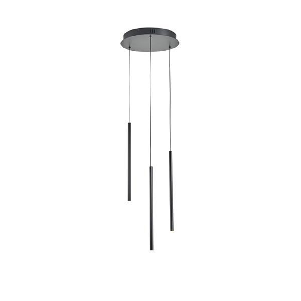 ΦΩΤΙΣΤΙΚΟ ΚΡΕΜΑΣΤΟ ΑΛΟΥΜΙΝΙΟ LED 6W 3000K 600Lm Φ300X1500mm ΜΑΥΡΟ ARTE ILLUMINA CASCADE - EUROLAMP