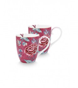 set-2-mugs-xl-flower-festival-dark-pink-450ml